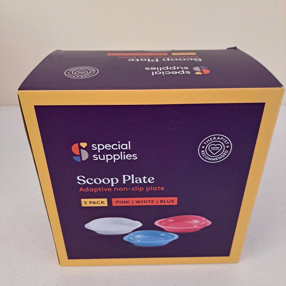 Special Supplies Scoop Plate 3 Pack Red White Blue New Adaptive Non-Slip